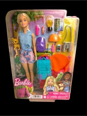 Barbie It Takes Two Malibu Camping Doll 11.5" Blonde w Puppy Mattel Toy READ